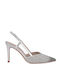 Synthetic Leather Silver High Heels