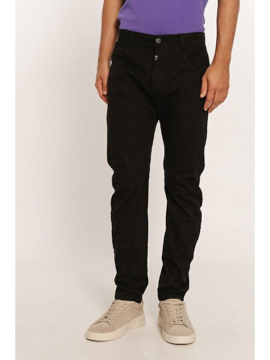 Herren Jeanshosen Elastisches Slim Verjüngt Anwendung Schwarz MP-N-PNT-S25-004-Schwarzraivojean