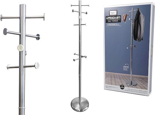 Metall-Garderobenständer Silber 29x29x176cm Metall-Garderobenständer Silber 29x29x176cm