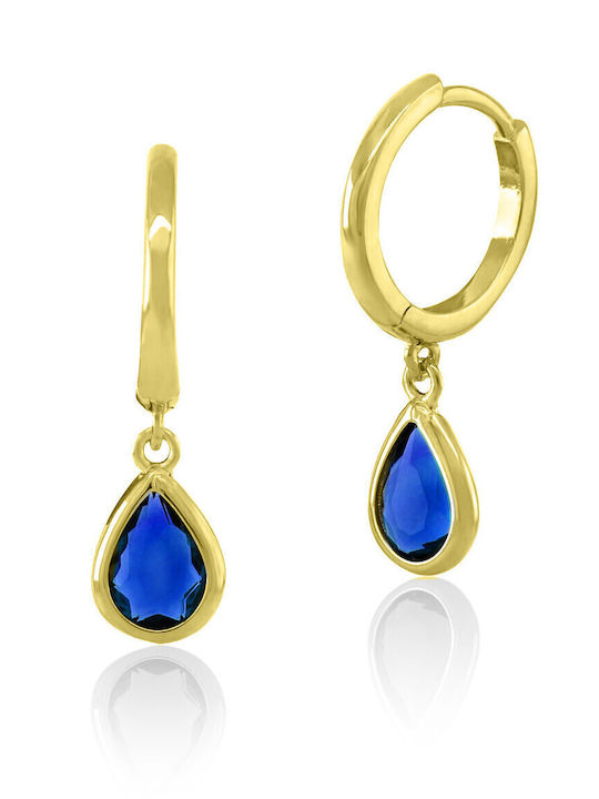 Bijou Box Earrings Hoops made of Silver Gold Plated with Stones