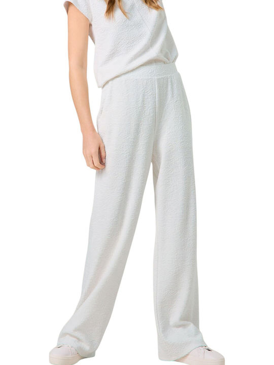 Taifun Damen Stoff Hose mit Gummizug OFFWHITE