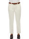 D1 Ovin Vintage Women's Jean Trousers Mid Rise in Slim Fit Ecru