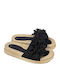 Flache Sandalen für Damen in Schwarz Farbe