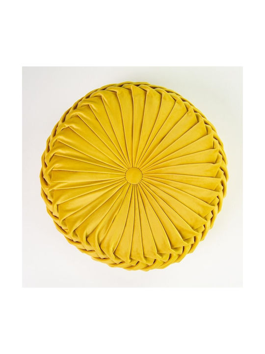 Liolios Home Sofa Cushion from Velvet Yellow 40cm.
