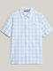 Kids Checked Shirt Short Sleeve Light Blue