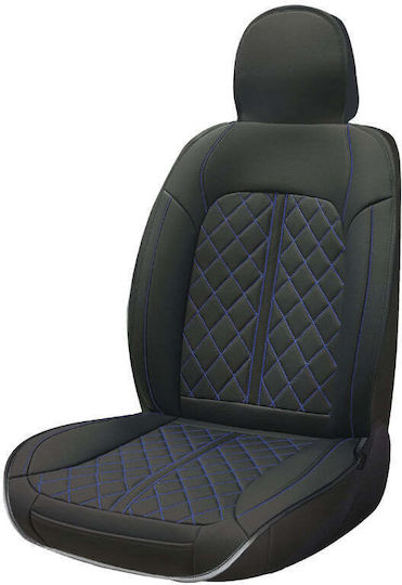 Swissdrive Car Seat Cover Vittorin Universal Black Blue Stitching 1pc Vitoblu