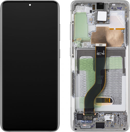 Samsung Екран със Сензорен Механизъм за Samsung Galaxy S20+ 5G, S20+ G985 (Бял)