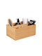 Relaxdays Καλάθι Αποθήκευσης Bamboo Μπεζ 14x30x20cm