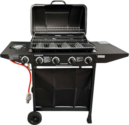 Gas Grill with 4 pcs 10kW and Side Burner