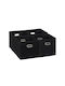 Relaxdays Tesatura Cutie de Depozitare cu Capac Negru 30cm 4buc