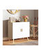 Cabinet Floor White and Oak 76x41.2x74cm