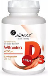 Aliness Vitamine D3 Forte Βιταμίνη 4000iu 120 κάψουλες