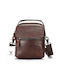Leder Herrentasche Schulter / Crossbody Braun