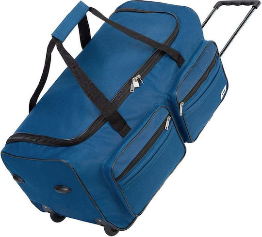 Deuba Geantă de voiaj 85lt Albastru cu roți Textil L70xW34xH36cm