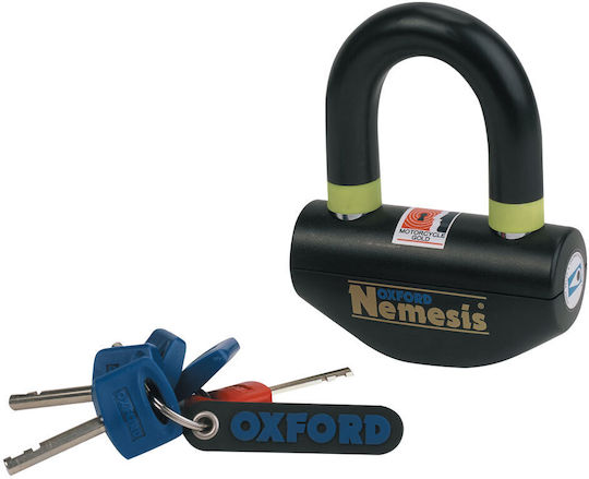 Oxford Nemesis Motorrad-Bremsscheibenschloss mit Durchmesser der Kette 16mm Schwarz Farbe