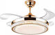 Ventilator de Tavan 106cm cu Lumină Transparent / Auriu