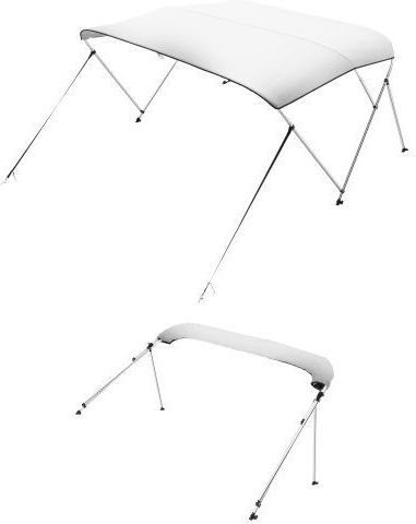 Vevor Copertină Bimini pentru Barcă cu 3 Arcuri 72"l x 85"-90"w x 46"h Deschis Gri