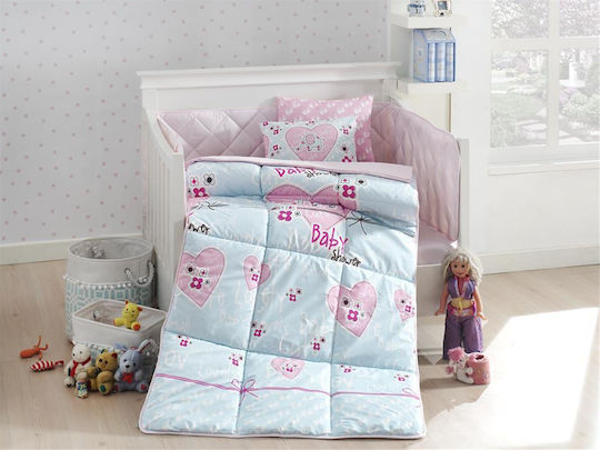 Homeline Baby Bettlaken Hellblau 100x150cm