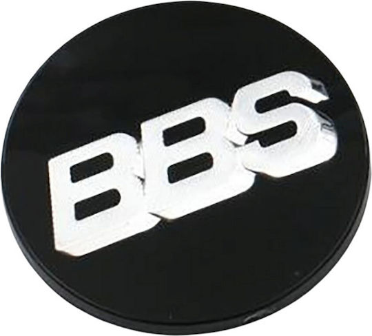Ceramic Wheel Center Sticker Bbs Black-Silver 60mm 1 Piece Zcaps-bbs-16