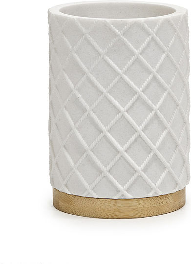 ArteLibre Bamboo White Wine Glass in White Color