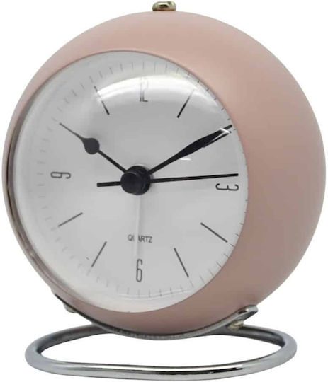 Ankor Geräuschloses Metallisches Tischuhr Mit Rosa Wecker 844562