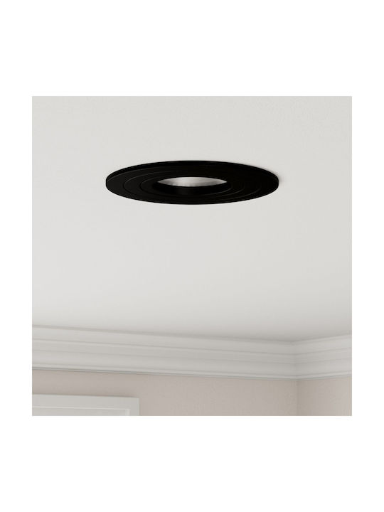 vidaXL Round Metallic Ceiling Spot with Built-in LED and Warm White Light Black 91x91cm
