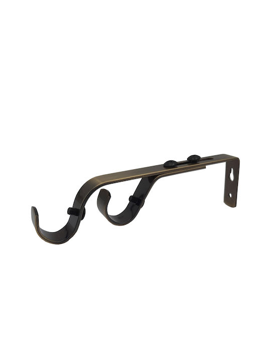 Grace Curtain rail base Wall made of Metal Bronze 2pcs