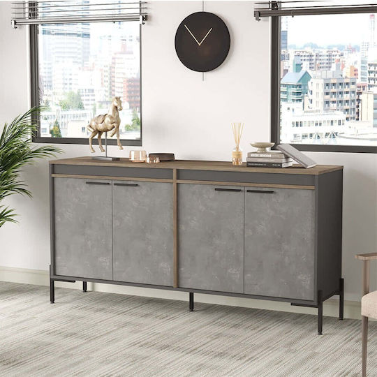 Μπουφές από Ξύλο & Μέταλλο Anthracite-brown 184x44.5x91.6cm