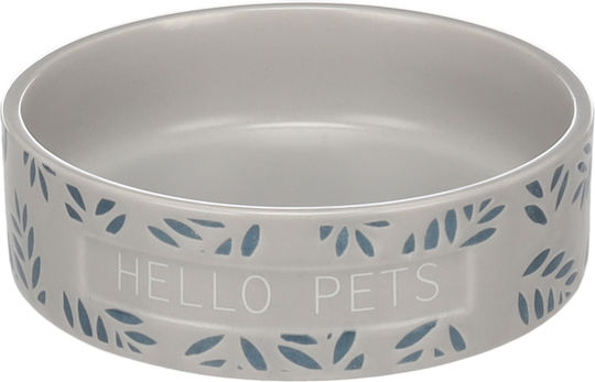 Flamingo Feeding Drinking Bowl Guinea Pig Leafs Round Grey 12x3,5cm