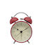 Silent Metal Retro Alarm Clock Red Matte Color 8.5x5x11.8cm Ankor
