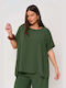 Women's Blouse Short Sleeve Khaki
