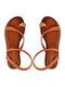 Women's Flat Sandals in Brown Color