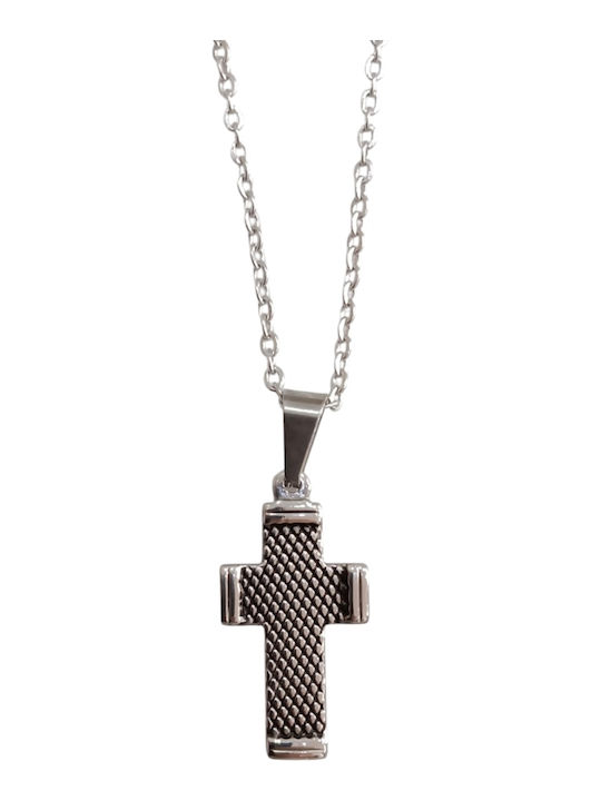 Kalliopi Silver Cruci Masculin din Oțel cu Lanț