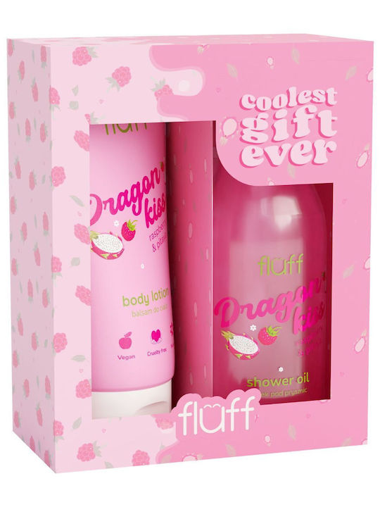 Fluff Coolest Gift Ever Dragon Kiss Комплект за грижа за кожата за Хидратация & Почистване на тялото 2бр