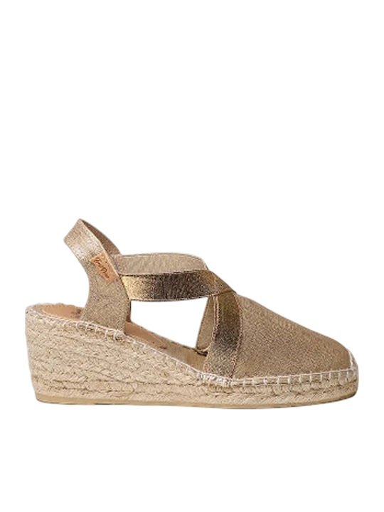Women's Fabric Platform Espadrilles Gold