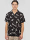 Short-sleeved Cotton Shirt Black