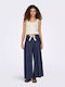 Ankle Damen Stoff Hose Marineblau