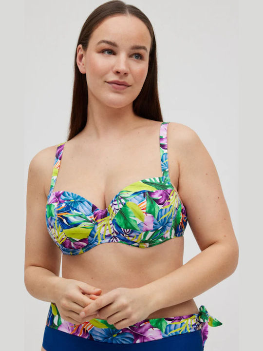 Bikinioberteile D Becher Blumen Blau