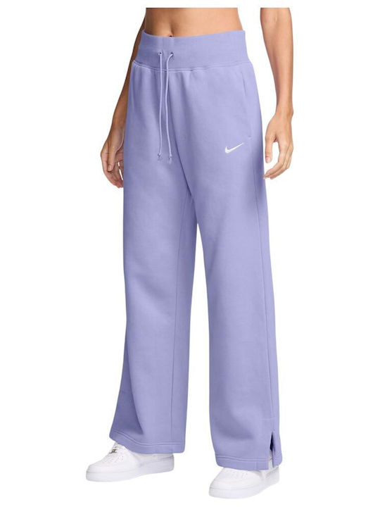 purple nike swoosh joggers