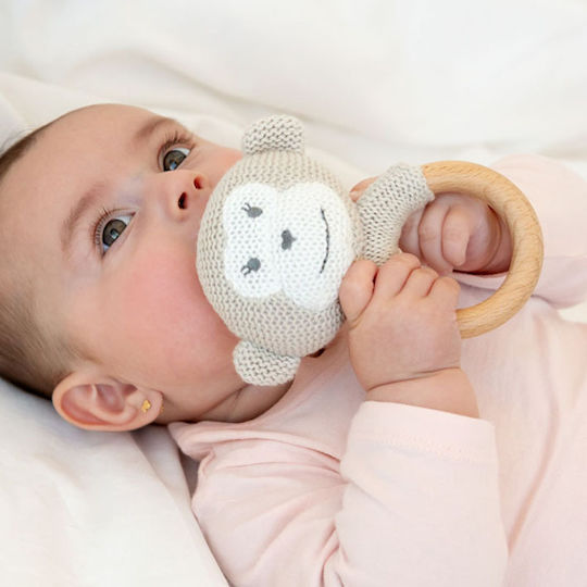 Kiokids Cotton Friends Maimuțică Dentar Din Lemn Pentru 3 Luni+