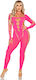 Leg Avenue Open Sexy Bodystocking with Open Crotch Pink