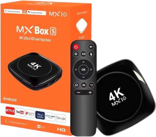 TV Box MX10 4K 812273 4K UHD with WiFi USB USB 4GB RAM