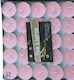 Cutie cu 50 de Lumânări Rotunde Parfumate din Parafină Roz