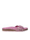 Leder Flache Sandalen für Damen Anatomisch in Lila Farbe