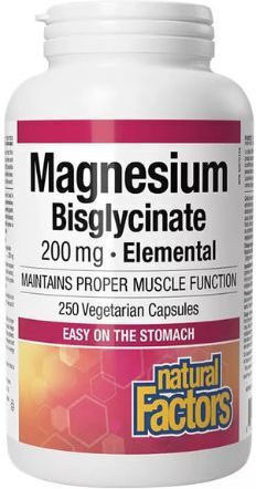 Natural Factors Magnesium Bisglycinate 200mg 250 κάψουλες Natural