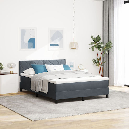 Doppelbett mit Matratze 160x200cm Dunkelgrau