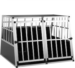 XXL Клетка за Транспорт на Кучета Черно Сребърно 97 x 90 x 70 см XXL Клетка за Транспорт на Кучета Черно Сребърно 97 x 90 x 70 см