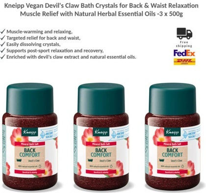 Kneipp Vegan Bath Crystals Back & Waist Pain Relief Devils Claw 500g