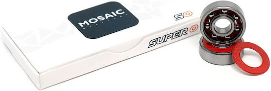 Mosaic Super 0 Abec 5 Bearings Silver Red Ρουλεμάν