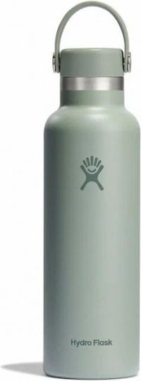 Hydro Flask Стандартна Гърловина с Гъвкав Капак със Сламка Бутилка Термос Неръждаема Стомана Без BPA 621мл Agave със Сламка и Дръжка